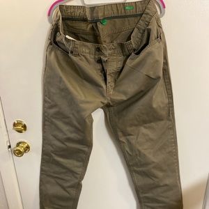 Five pockets dark green jean